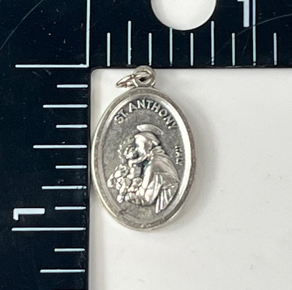 Patron Saint Anthony Italian Medal Pendant Charm Catholic Religious Sacred Vtg